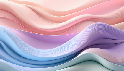 Obraz premium Soft pastel waves gradient abstract background ideal for creating items or apps