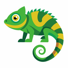 Chameleon vector illustration on white background 