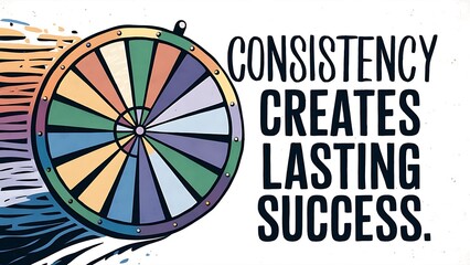 Obraz premium Consistency creates lasting success (T-shirt Design Motivational Quote, Illustartion,Typography,Banner,Poster)