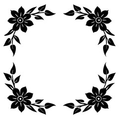 Flower Border Frames for Corners - Empty Vector Illustration for SVG & Cricut Files