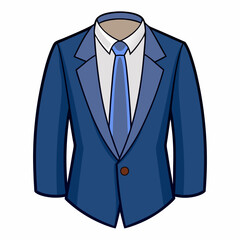 A formal suit jacket with a white collared art vector