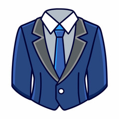 A formal suit jacket with a white collared art vector