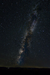 Night sky with Milky Way and some Perseids.