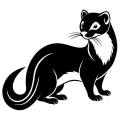 Ferret silhouette vector illustration on white background