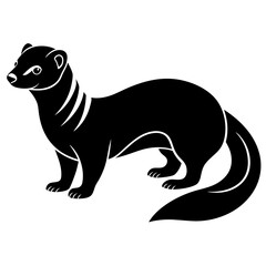 Ferret silhouette vector illustration on white background