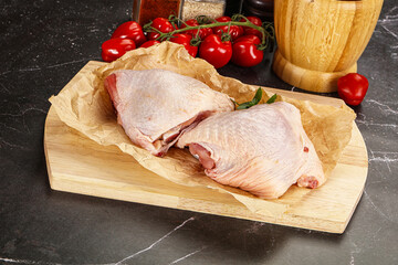 Raw chicken thigh for cooking