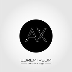 Creative logo letter A and X. A design element of a logo, business card, corporate sign or monogram. The idea of a thematic design