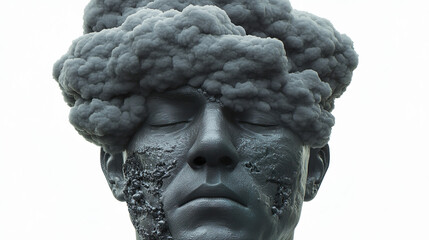 Mental Health Sadness Overwhelm Depression Anger Clouded Thoughts Mind Falling Apart.