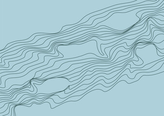Linear abstraction. Background of smooth wavy lines. Curved lines create the effect of chaos or terrain
