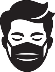 Face mask vector silhouette illustration