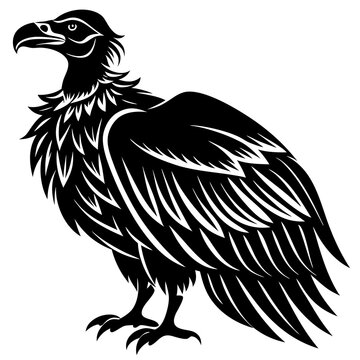 recommend clip art: Vulture silhouette vector illustration on white background