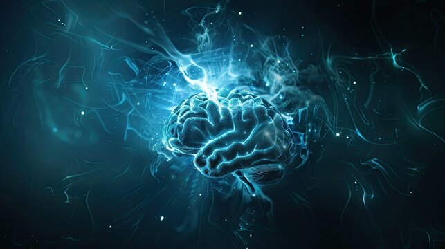 brain technology with elegant background AI generated
