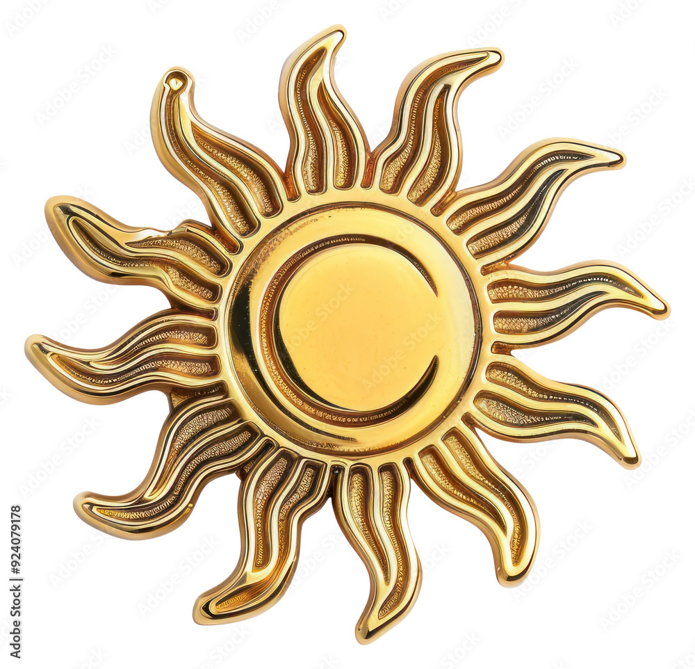 Canvas Prints golden sun decorative emblem