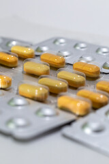 Blister packs of medicines pills capsules
