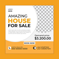 Real estate property marketing social media posts or square banner designs