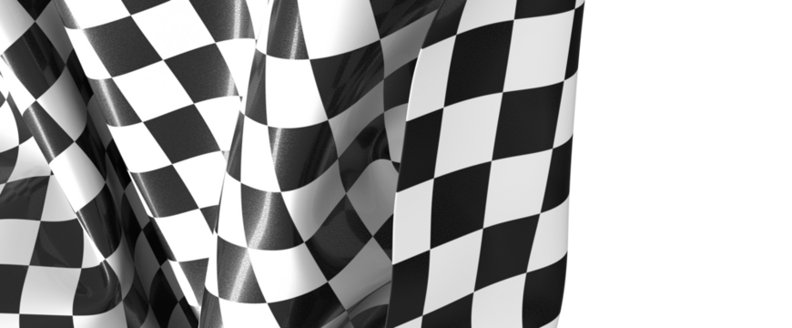 The checkered flag waves in the wind a symbol of victory and the finish line