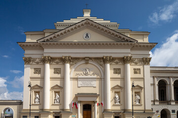 Obraz premium Warsaw, Poland, Europe, 5 August 2024: Churches, historical buildings and streets