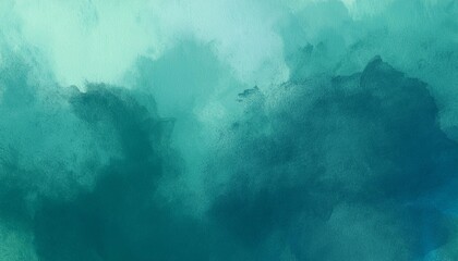 Abstract watercolor paint background by teal color blue and green background
