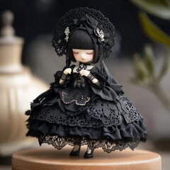 Obraz premium ゴスロリドレスを着た少女。球体関節人形。BDJドール。