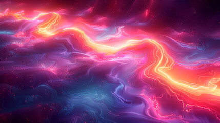 Fototapeta premium A vibrant abstract background featuring dynamic waves and swirls in a spectrum of colors, creating a lively visual effect. 