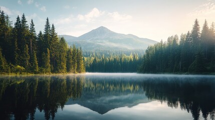 Serene Mountain Lake Reflection
