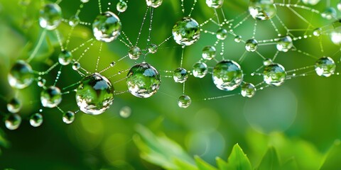 Dew Drops on Spider Webs