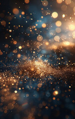 Obraz premium A photo of a starry night sky with a lot of glitter. The glitter is scattered all over the sky, creating a dreamy and magical atmosphere