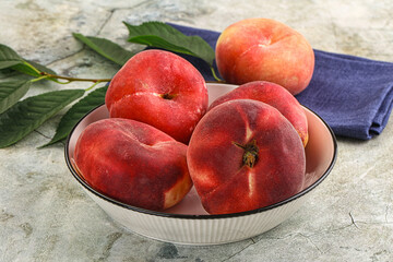 Ripe sweet and juicy Flat peach