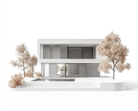 3d rendered real estate property mockup luxury  design