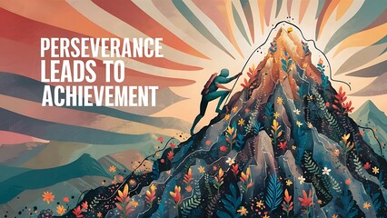 Perseverance leads to achievement (T-shirt Design Motivational Quote, Illustartion,Typography,Banner,Poster)