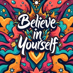 Believe In Yourself  (T-shirt Design Motivational Quote, Illustartion,Typography,Banner,Poster)