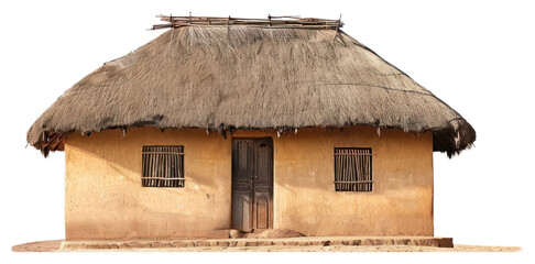 PNG Traditional thatched roof mud house