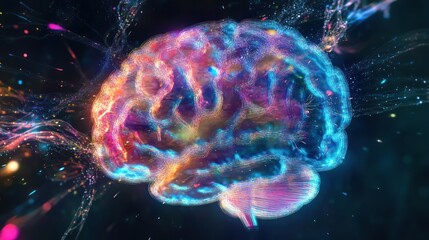 Abstract Colorful Brain with Lights
