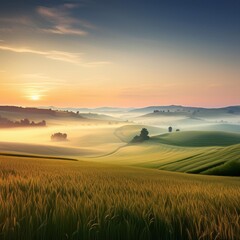 Obraz premium sunrise over the field