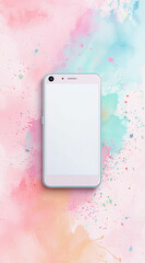 Smartphone on Colorful Pastel Background 