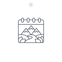 Calendar icon symbol vector illustration isolated on white background