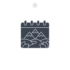 Calendar icon symbol vector illustration isolated on white background