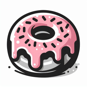 recommend clip art: donut silhouette flat colors	