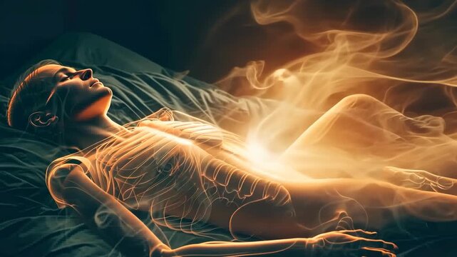 A captivating exploration of a serene moment where the essence of a person intertwines with vibrant energy, illuminating the quiet dawn
