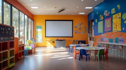 Smart Classroom with Interactive Whiteboards: Whiteboards providing interactive lessons and activities.