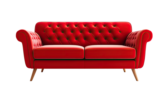 Red sofa transparent background