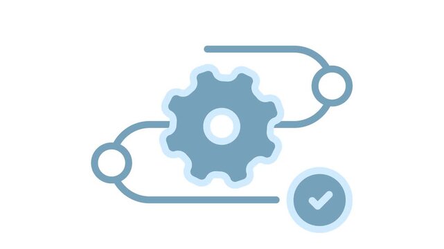 Setting animated icon. Process animation 4k. Settings transparent alpha channel motion