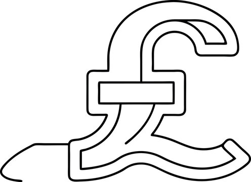 recommend clip art: Minimalist Pound Sterling Symbol Drawing in Black Line Art