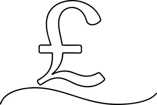 recommend clip art: Simple Line Drawing of a Pound Sterling Symbol Design