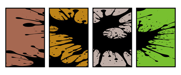 Set of 4 Abstract pattern. Illustration for printing on wall decorations. For use in graphics.