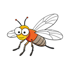 Cartoon Funny Curious Fly Insect Vector Illustration - SVG, Cricut, and Cut Files for T-Shirts and Graphic Design