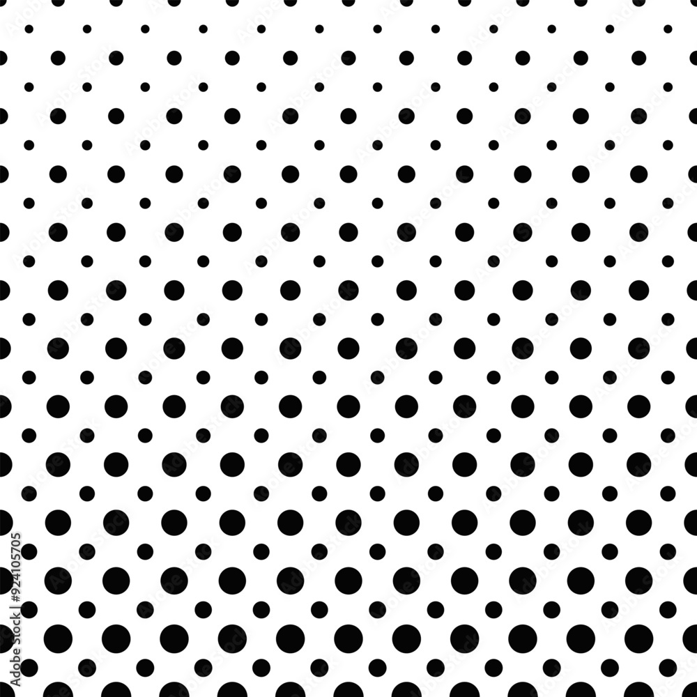 Poster repeating circle pattern background - abstract monochrome vector graphic with dots