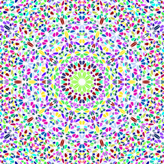 Psychedelic dynamic ornament pattern background design - circular colorful floral abstract vector artwork