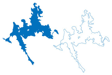 Lake Pihlajavesi (Republic of Finland) map vector illustration, scribble sketch Pihlajavesi map