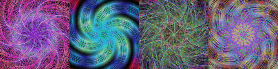 Fototapeta premium Spiral digital art design background collection